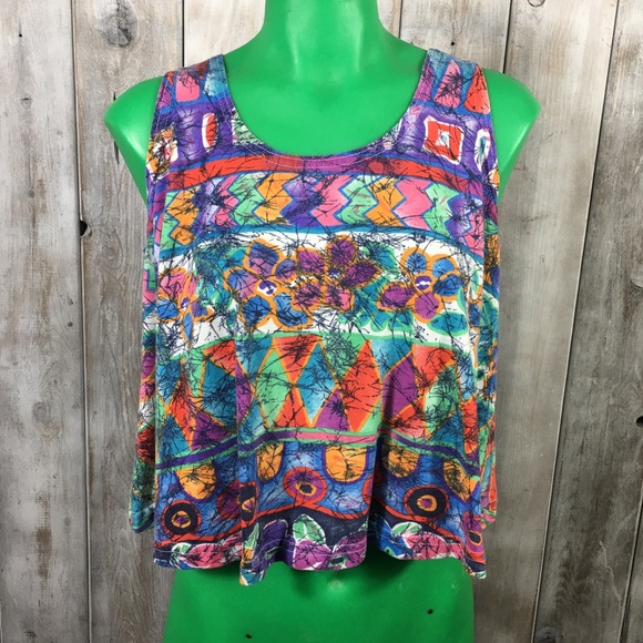 Vintage Tops - 💣 Vintage 80’s 90’s Loose Crop Top Tank Approx M